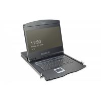 DIGITUS Modularized 48,3cm (19') TFT console with 8 port KVM, DE keyboard, black (RAL 9005) (DS-72211-2GE)