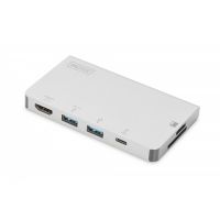 DIGITUS USB-C Multiport Travel Dock, 6 Port 4K, HDMI, 1x USB-C, 2x USB3.0,2x card reader (DA-70867)