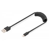 DIGITUS USB Type A to Lightning Spring cable ÿMFI C89 TPU USB 2.0, PD20W Max (AK-600433-006-S)