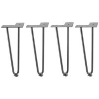 Set 4 picioare de masa Arto &Oslash;12 mm, finisaj negru mat, H304 mm