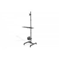 DIGITUS Mobile Workstation (Monitor Mount, PC Holder) max. 8 kg load,32' screen max., black (DA-90374)