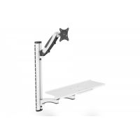 DIGITUS Workstation (Monitor, Keyboard, Mouse) Wall Mount 32 inch, 8 kg, VESA 75x75/100x100, white/black (DA-90451)