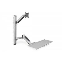 DIGITUS Workstation (Monitor, Keyboard) Wall Mount 27 inch, 6 kg, VESA 75x75, 100x100, silver (DA-90354)
