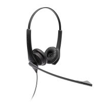 jabra Biz 1100 EDU stereo headset for the Education market, Noise cancelling microphone, Leatherette ear cushions, USB-A options, Intuitive inline controls for volume and mute (USB version) (1159-0159-EDU)