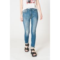Blugi slim fit cu aspect decolorat