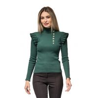 Bluza cu volane si nasturi decorativi Lethia