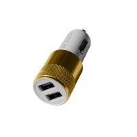 Incarcator auto 2xUSB, 1A/2.1A, auriu,EN GROSS