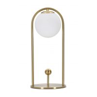 Lampa de masa Glamy Arc -A, Mauro Ferretti, Ø21 x 47 cm, 1 x E14, 40W, fier/sticla, auriu/alb