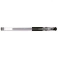 Roller cu gel Donau, corp plastic, transparent, grip cauciucat in culoarea minei, varf 0.5mm, negru - Pret/buc