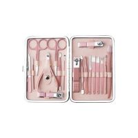 Set Manichiura si Pedichiura din Otel Inoxidabil 18 piese Rose Gold, Engros