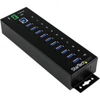10 Port USB 3.0 Hub - Industrial Grade - ESD/Surge Protection - Powered &amp; Mountable USB Expander Hub (ST1030USBM) - hub - 10 ports