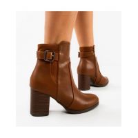 Botine cu toc dama Dafaz Engros, camel