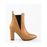 Botine cu toc dama Dago Engros, bej