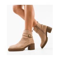 Botine cu toc dama Faha Engros, bej