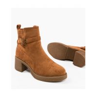 Botine cu toc dama Faha Engros, camel