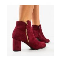 Botine cu toc dama Kaiden Engros, grena