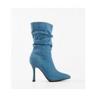 Botine cu toc dama Lal Engros, albastre