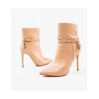 Botine cu toc Engros, model Sharkbay, crem