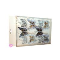 ​Set 10 fluturasi decorativi argintii engros