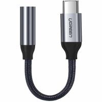 pentru casti cu mini mufa de 3,5 mm la USB tip C 10 cm gri