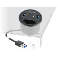 3 port In-Desk 1 x USB Type-C și 2 x USB Tip-A + Porturi HD-Audio