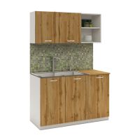 Set Bucatarie Ara, Stejar Wotan/Alb, L 120 cm
