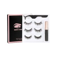 Set 3 Perechi de Gene False, Engros ,6D Magnetice, Aplicator si Tus Eyeliner Model 01