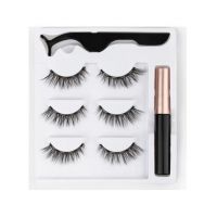 Set 3 Perechi de Gene False, Engros ,6D Magnetice, Aplicator si Tus Eyeliner Model 02