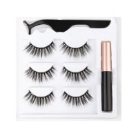 Set 3 Perechi de Gene False, Engros ,6D Magnetice, Aplicator si Tus Eyeliner Model 04