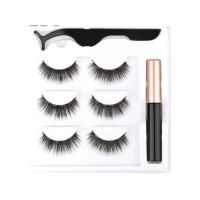 Set 3 Perechi de Gene False, Engros ,6D Magnetice, Aplicator si Tus Eyeliner Model 05