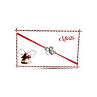 Bratara reglabila Martisor, snur elastic, Trifoi Norocos, model 2024, en-gros