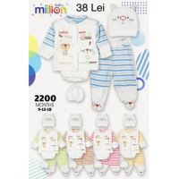 Compleu polar Engros pentru bebelusi, 5 piese, model cu dungi