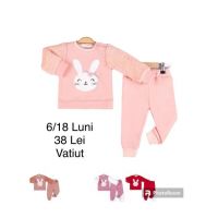 Compleu vatuit Engros pentru bebelusi, 2 piese, cu model