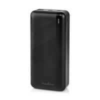 acumulator extern powerbank nedis, 30000mah, 1x usb-a, 1x usb-c, pd 20w, negru