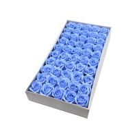 50 trandafiri sapun parfumati, atingere reala,baby blue,EN GROSS