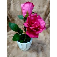 Aranjament floral ghiveci decorativ engros 28 cm roz închis