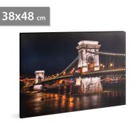 family pound - tablou cu led - "podul cu lanturi - 2 x aa, 38 x 48 cm
