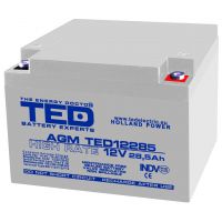 acumulator 12v high rate, dimensiuni 165 x 175 x 125 mm, baterie 12v 28.5ah m5, ted electric ted003447