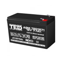 acumulator 12v stationar vrla, dimensiuni 151 x 65 x 95 mm, baterie 12v 7.1ah f2, ted electric ted003225