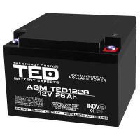 acumulator 12v stationar vrla, dimensiuni 165 x 175 x 125 mm, baterie 12v 26ah m5, ted electric ted003638
