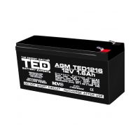 acumulator 12v stationar vrla, dimensiuni 97 x 47 x 50 mm, baterie 12v 1.6ah f1, ted electric ted003072