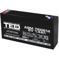 acumulator 6v stationar vrla, dimensiuni 97 x 24 x 52 mm, baterie 6v 1.4ah f1, ted electric ted002839