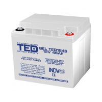 acumulator 12v gel deep cycle, dimensiuni 197 x 166 x 171 mm, baterie 12v 46ah m6, ted electric ted003454