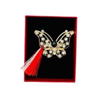 Brosa En-gros Fluturas Deosebit, marime mare, ambalata in cutie rosie, 8.5×6.5×2.5cm