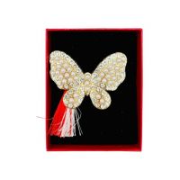Brosa En-gros Fluturas Stilizat, marime mare, ambalata in cutie rosie, 8.5×6.5×2.5cm
