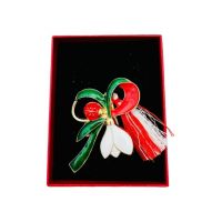 Brosa En-gros Ghiocel Gingas, marime mare, ambalata in cutie rosie, 8.5×6.5×2.5cm