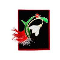 Brosa En-gros Ghiocel Norocos, marime mare, ambalata in cutie rosie, 8.5×6.5×2.5cm