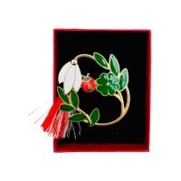 Brosa En-gros Ghiocel Norocos, marime mare, ambalata in cutie rosie, 8.5×6.5×2.5cm