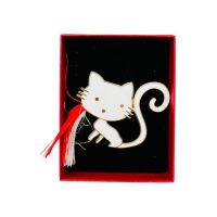 Brosa En-gros Pisicuta Dragalasa, marime mare, ambalata in cutie rosie, 8.5×6.5×2.5cm