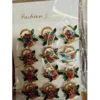 Set 12 broșe engros pentru mărțișor ghiveci flori